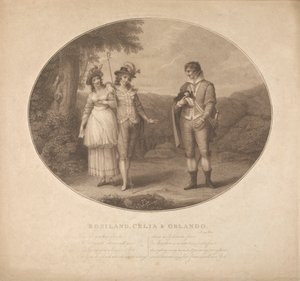 Rosalind, Celia og Orlando - "Som du kan lide det", akt III, Scene II af Charles Gauthier Playter