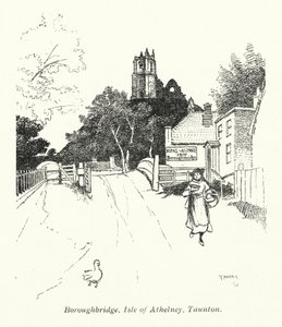 Boroughbridge, Isle of Athelney, Taunton (litografi) af Charles George Harper