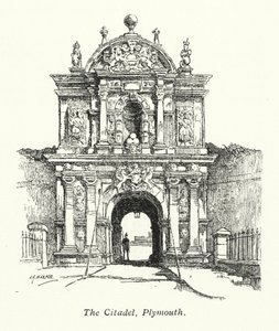 The Citadel, Plymouth (litografi) af Charles George Harper