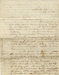 Brev underskrevet C. Gibson [Charles Gibson], Atlantic City, til guvernør Gamble [Hamilton R. Gamble], 2. august 1861 af Charles Gibson