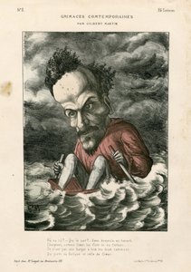 Contemporary Grimases - Illustration af Charles Gilbert-Martin (1839-1905): Rochefort Henri (1831-1913) - Hav af Charles Gilbert Martin