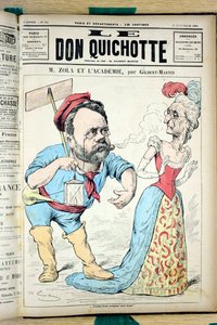 Omslag til "" Don Quixote"", nummer 804, Satirisk i farver af Charles Gilbert Martin