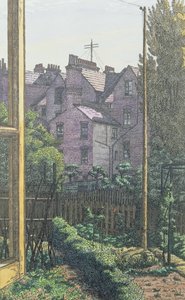 A London Back Garden (pen, blæk og akvarel på papir)