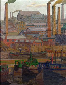 Leeds Canal (olie på lærred)