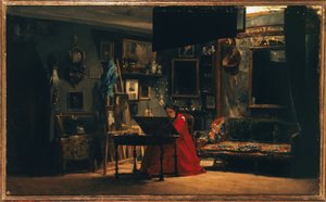 Prinsesse Mathilde (1820-1904) i sit atelier, rue de Courcelles, ca. 1860 (olie på lærred) af Charles Giraud