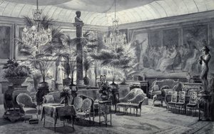 Prinsesse Mathildes vinterhave, tegning med gråt blæk og gouache af Charles Giraud (1819-1892) af Charles Giraud