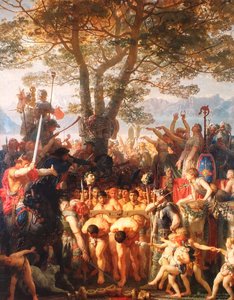 Fransk: Les Romains passant sous le joug Romerne under åget af Charles Gleyre