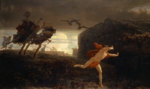 Pentheus forfulgt af maenaderne, 1864