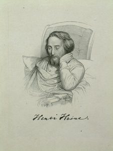 Portræt af digteren Heinrich Heine 1797-1856, 1851 af Charles Gleyre
