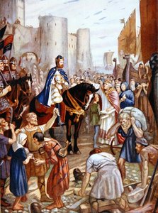William Rufus (1056-1100) ved Tower of London, illustration fra 