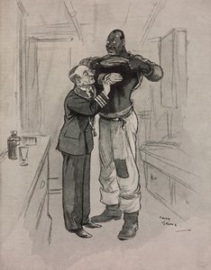 Den sorte pest, en hypokonder, tegneserie af Chas Grave (1886-1944) fra The Tatler, nr. 1415, 8. august af Charles Grave