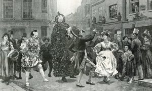 Jack-in-the-Green - en scene fra maj for 60 år siden (dvs. ca. 1830) af Charles Green