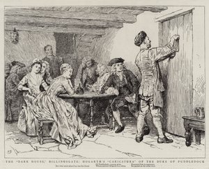 The Dark House, Billingsgate, Hogarths karikatur af hertugen af Puddledock af Charles Green