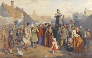 The Quack Doctor, 1866 (wc & kropsfarve på papir) af Charles Green