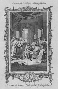 Alfred den Store laver en lovsamling, 1773. af Charles Grignion