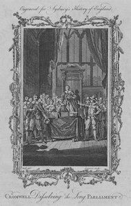 Cromwell opløser det lange parlament, 1773. af Charles Grignion