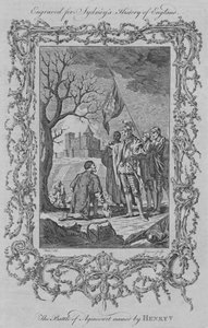 Slaget ved Agincourt navngivet af Henry V, 1773. af Charles Grignion