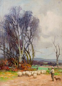 Udsigt fra Strathmartine Road, Downfield, Dundee (olie på lærred)