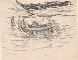 Udsætning af redningsbåden af Charles H. Woodbury