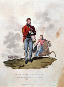 Generalmajor af infanteriet Ridderkommanderende af Bath, fra "Costumes of the Army of the British Empire, according to the last regulations 1812", graveret af J.C. Stadler, udgivet af Colnaghi und Co. af Charles Hamilton Smith