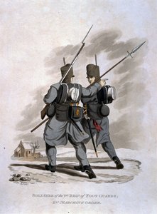 Soldater fra 1st Regiment of Foot Guards in Marching Order, fra 