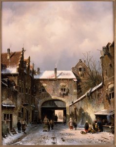 En landsbygadescene om vinteren, 1893