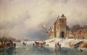 Frozen Winter Scene, 1800-tallet