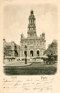 Postkort/Den Hellige Treenigheds Kirke/Paris/Seine/Ile de France/Frankrig af Augustus Kollner