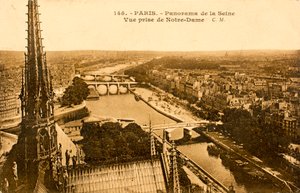 Postkort / Seine fra Notre Dame / Paris / Seine / Ile de France / Frankrig af Augustus Kollner