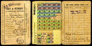 Rationeringskort/tøjkort/sekretariat for industriel produktion/Anden Verdenskrig 1941