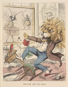 Løven og myggen, illustration fra 