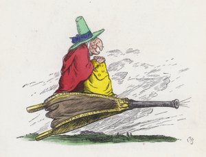 Den gamle vejrheks (farvet indgravering)