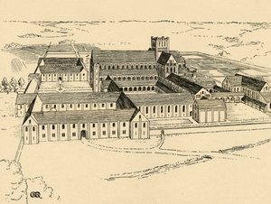 Eksteriør af benediktinerklosteret, 1931
