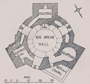Orford Castle, Suffolk. Fra Mr. Cautleys plan, 1931 af Charles Henry Bourne Quennell