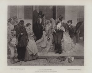 Tidlig morgen, der viser kontrasten mellem: Slid og tilfredshed; og Dissipation og Ruin (dybtryk) af Charles Hermans