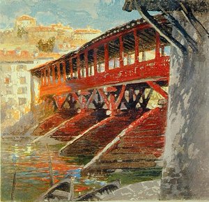 Ponte degli Alpini, Bassano del Grappa, ca. 1910 (relieftryk)