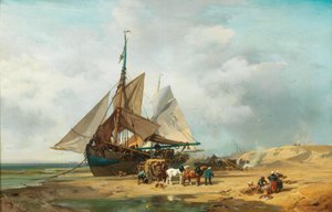Tysk: Entladung der Segelschiffe Losning af det sejlende skib