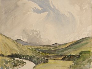 Stormy Morning, Graystoke, Cumbria (wc på papir) af Charles John Holmes