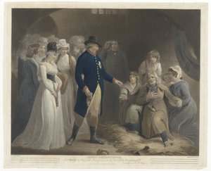 George III besøger Dorchester fængsel med sin familie Royal Beneficence (titel på objekt) af Charles Howard Hodges