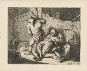 Kvinde chokkerer en mand af Charles Howard Hodges