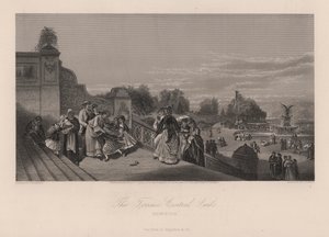 The Terrace, Central Park, New York City, New York, USA (gravering) af Charles I Rosenberg