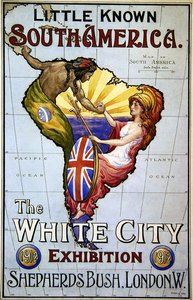 Plakat til udstillingen Little Known South America- The White City af Charles J. Hay