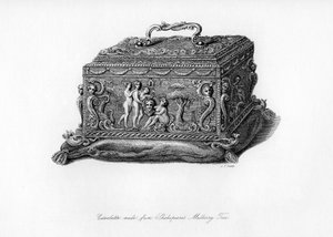 Udskåret cassolette lavet af træet fra Shakespeares morbærtræ, c1700-tallet, 1840