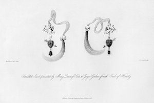 Emaljeret juvel præsenteret af Mary Queen of Scots, til George Gordon, 1500-tallet, 1840. af Charles J. Smith