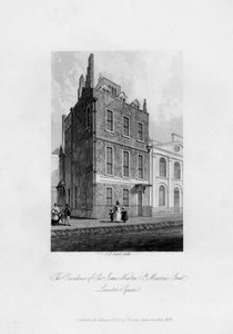 Sir Isaac Newtons residens, St Martins Street, Leicester Square, 1840