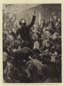 Frelsens Hær, en gudstjeneste i hovedkvarteret, Whitechapel Road af Charles J. Staniland