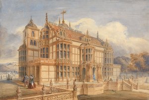 Design til et hus i Elizabethansk stil
