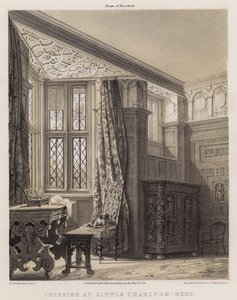Interiør hos Little Charlton, Kent (farve litho) af Charles James Richardson