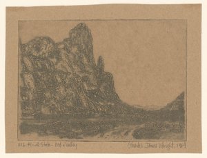 Landskab med stejl klippe af Charles James Wright (signed by artist)