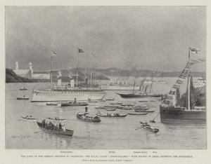 Den tyske kejsers besøg i Palæstina, Royal Yacht Hohenzollern med eskorte af skibe på vej ind i Bosporus